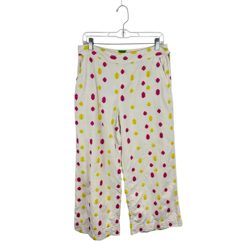 Anthropologie Clip Dot Cropped Wide Leg Trousers - Picture 2 of 6